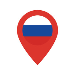 Russian flag location marker pin symbol indicating russia's geographical position vector