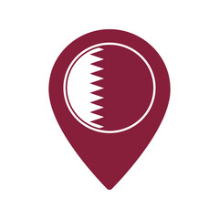 Qatar location pin map marker showing national flag symbolizing travel and navigation destination vector