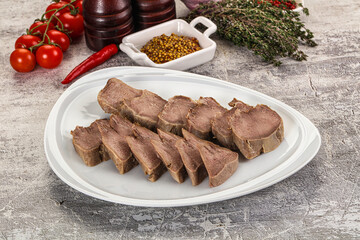 Sliced boiled pork tongue snack