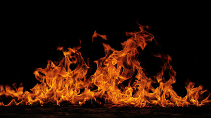 Fototapeta premium vivid orange flames with intricate patterns on a black background