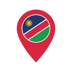 Namibia flag map pin location symbol graphic representation of the nation vector