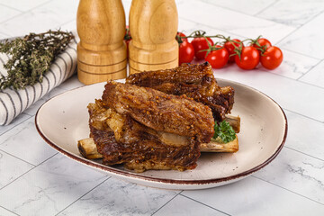 Baked beef ribs with marinade