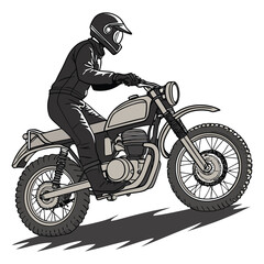 Fototapeta premium man riding a motorcycle