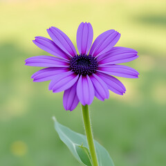 Fototapeta premium Purple Daisy Flower Close-up with Bokeh Background