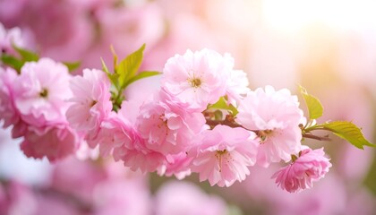 Delicate pink blossoms in soft focus
