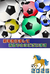 年賀状■サッカー■2026年	
