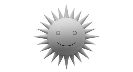 Isolated Smiling Sun