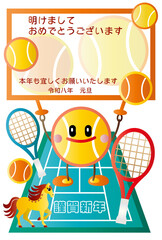 年賀状■テニス■2026年
