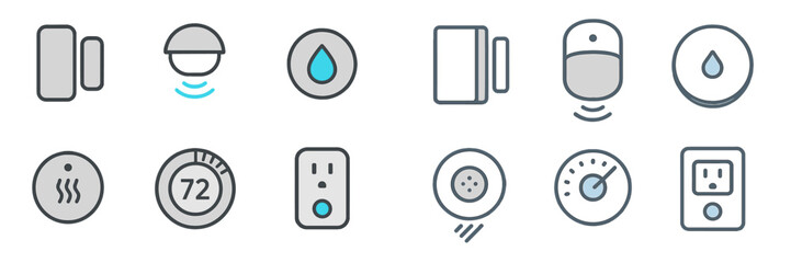 Fototapeta premium Smart Home Device Icons Set, Minimalist flat design