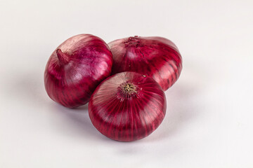 Raw ripe purple onion bulb