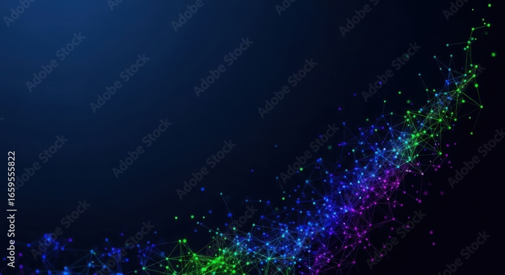 Poster abstract swirl of vibrant bokeh lights creating a cosmic nebula effect on a
