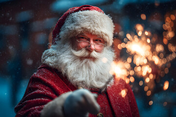 Santa Claus. celebrating christmas or new year.