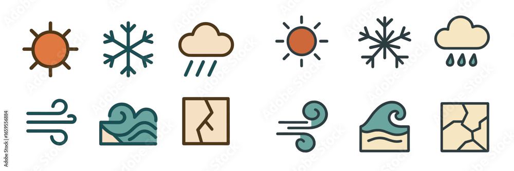 Poster weather elements in vector format for various design projects
