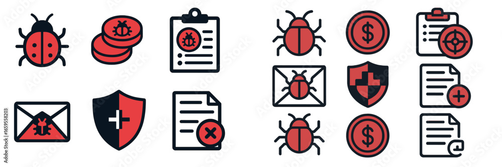 Poster vector illustration of cybersecurity concepts in modern design