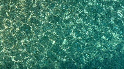 Obraz premium Aerial view of clear turquoise ocean water. Artificial intelligence image