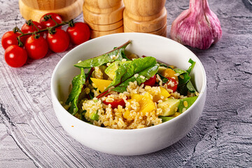 Bilgur tabuleh salad with vegetables