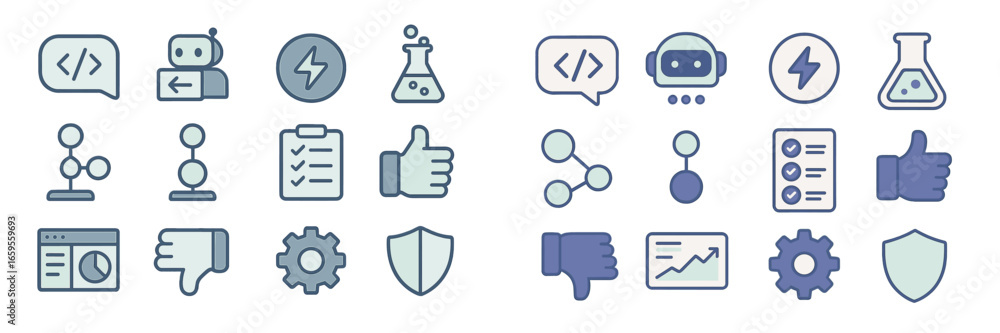 Aufkleber modern vector icons for technology and science concepts