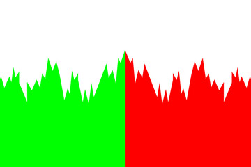 Green Up and Red Down Graph Illustration Showing Financial Business Growth and Loss Concept Isolated on Transparent Background