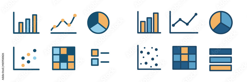 Poster vector art of data visualization elements for analysis
