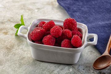 Organic ripe sweet juicy paspberry