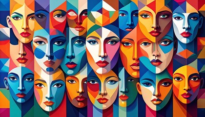 Obraz premium Funky Abstract Faces
