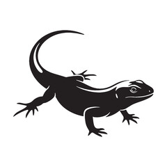 Noble Lizard Silhouette Capturing Strong Reptile Claw Detail – Lizard Vector Artwork – Lizard Illustration – Silhouette of Lizard – Reptile Silhouette