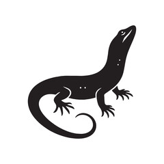 Bold Lizard Silhouette Highlighting Reptile Adaptability Traits – Lizard Vector Template – Lizard Illustration – Silhouette of Lizard – Reptile Silhouette