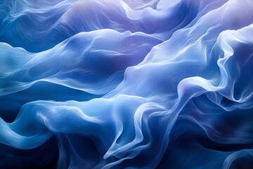 Obraz premium Abstract Blue Flowing Fabric Texture with Soft Light and Dynamic Movement