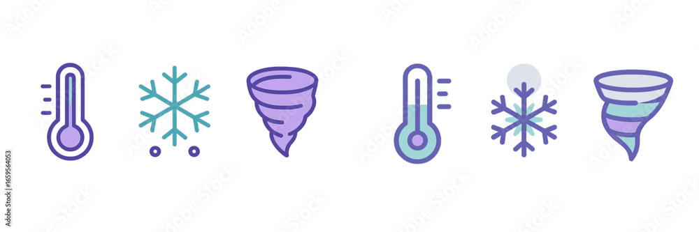 Poster abstract vector illustrations of weather elements for design use