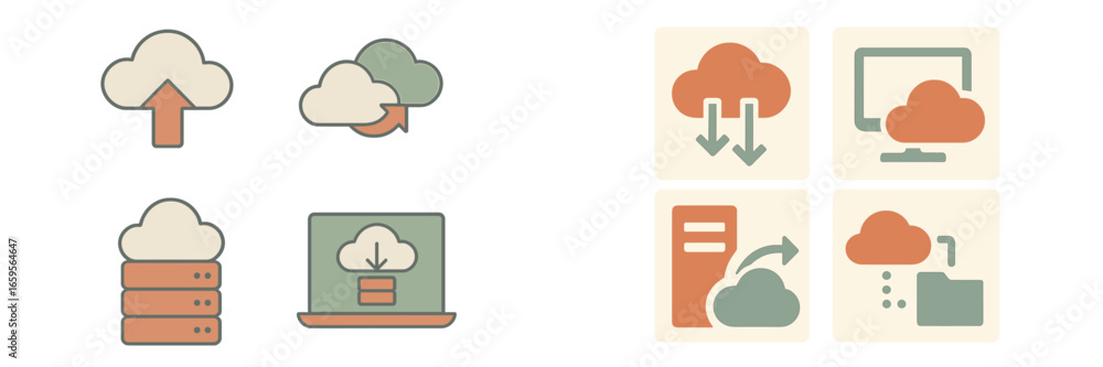 Poster cloud computing vector illustration for digital storage concepts