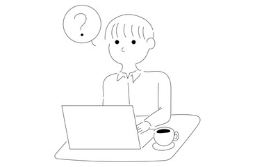 パソコン作業中の男性