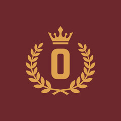 Elegant O Initial Crown Logo	
