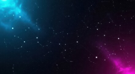 Obraz premium Cosmic nebula with glowing lights and stars abstract space background