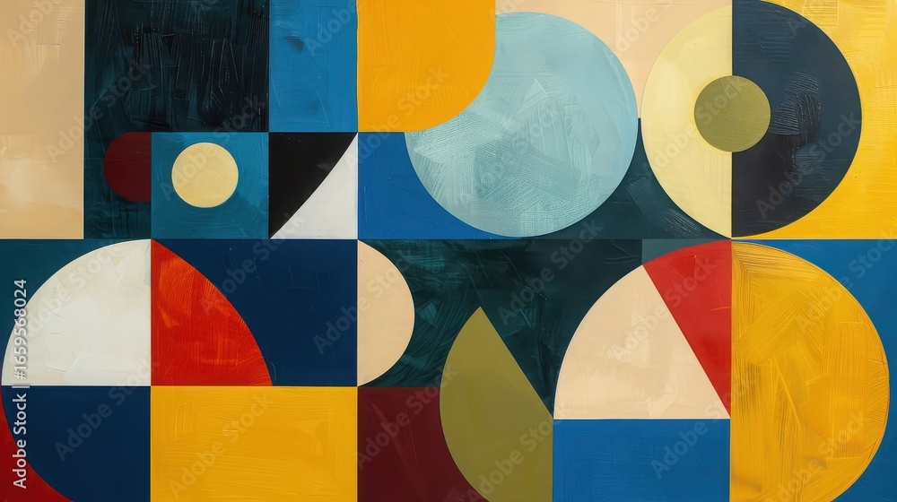 Poster colorful abstract geometric pattern with shapes and vibrant colors
