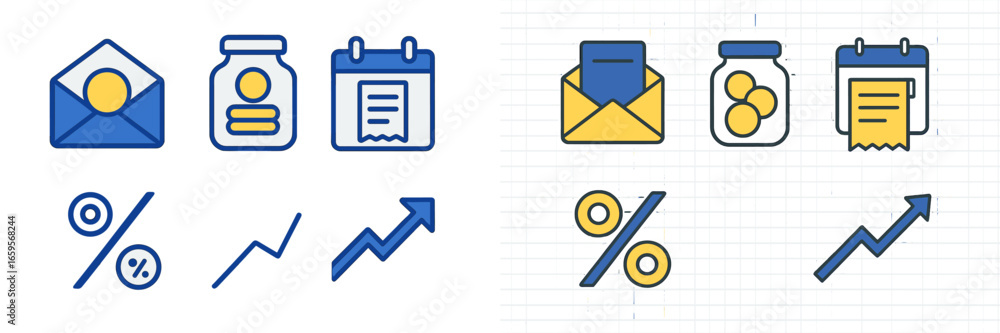 Poster modern vector icons for communication and data management systems