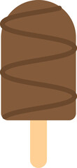 Flat design illustration of chocolate popsicle
