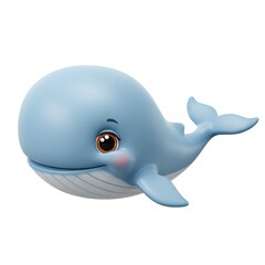 Obraz premium Cute baby whale with blushing cheeks