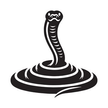 Iconic Python Silhouette with Emphasis on Constrictor Traits &ndash; Python Vector Artwork &ndash; Python Illustration &ndash; Silhouette of Python &ndash; Snake Silhouette