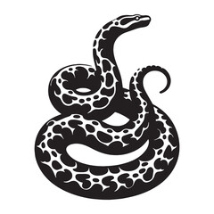 Distinct Python Silhouette Depicting Large Scale Structure – Python Vector Artwork – Python Illustration – Silhouette of Python – Snake Silhouette