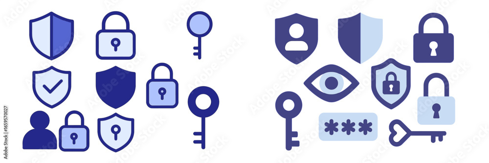 Poster security symbols for digital safety and privacy in vector format