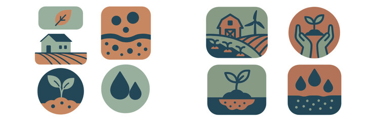 Fototapeta premium Vector art of sustainable farming and growth
