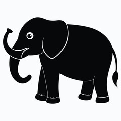 Obraz premium Black elephant icon vector