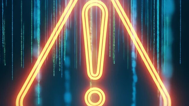 Cyber Security Warning: Digital Threat Alert with Binary Code