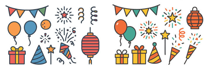 Obraz premium Colorful celebratory vector illustrations for festive occasions