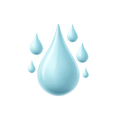 Obraz premium A clean water droplet with smaller droplets around it.