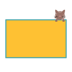 Cute note with cat, cute blank sticky note