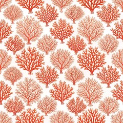 Red and white pattern of coral trees
