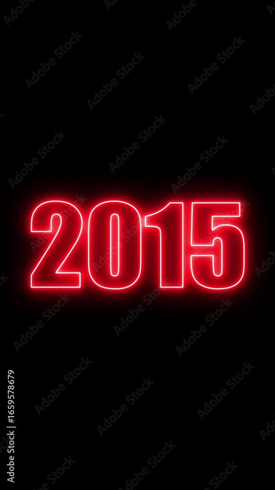 Aufkleber abstract 2015 neon text animation ,glowing neon number text background 4k video animation .digital f