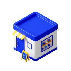 3DCG｜アイソメトリック｜ショップの建物の外観・店舗