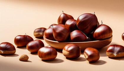 Obraz premium Chestnuts in Korean Autumn – Ultra-Realistic Commercial Food Photography